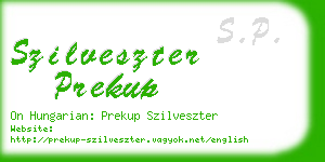 szilveszter prekup business card